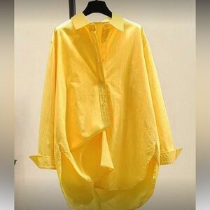 Light Yellow Women's Button-Up Shirt